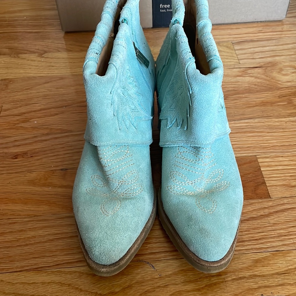 Modern Vice Turquoise Suede Booties